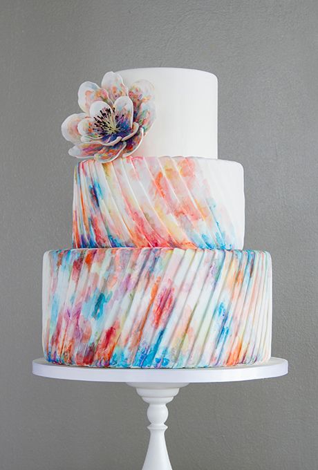 Watercolor Wedding Cakes To Blow Your Mind Away