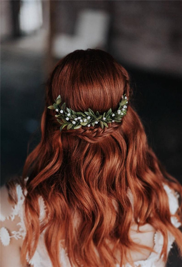 greenery wedding hair ideas